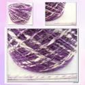 100%純棉麻立體噴紗(60792-5紫/白)50g / 球